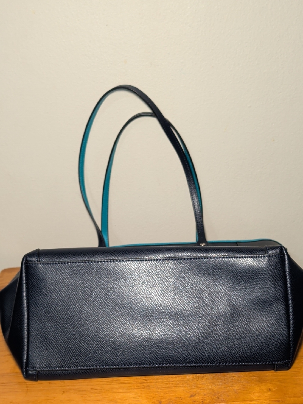 Coach Ava Tote in Midnight Atlantic Navy Turquoise Crossgrain Leather + Pouch - Picture 13 of 13